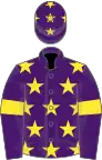 Purple, yellow stars, armlets and stars on cap