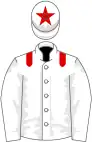 White, red epaulettes, white sleeves, white cap, red star