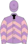 Mauve, pink chevrons, mauve cap