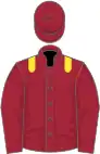 Maroon, yellow epaulets