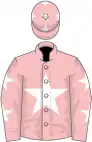 Pink, white star, pink sleeves, white stars and cap