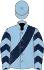 Light blue, dark blue sash and chevrons on sleeves