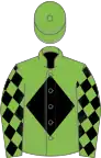 Light green, black diamond, black diamonds on sleeves, light green cap