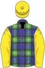 Gordon tartan, yellow sleeves and cap