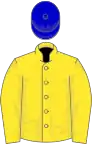 Yellow, blue cap