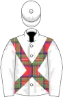 White, tartan cross belts