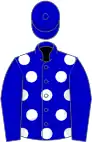 Blue, white spots, Blue sleeves and cap