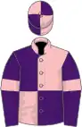 Pink and purple (quartered), purple sleeves, pink armlets