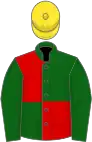 Bottle Green and Red (quartered), Bottle Green sleeves, Yellow cap