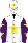 White, Yellow star, Purple sleeves, Yellow stars, White cap, Yellow star