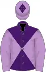 Purple and mauve diabolo, mauve sleeves, mauve cap, purple diamond