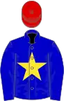 Blue, yellow star, red cap