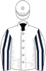 WHITE, DARK BLUE striped sleeves