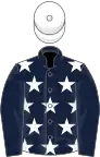 Dark blue, white stars on body, white cap