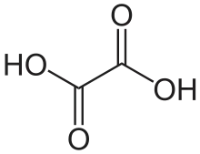 Structural formula of oxalic acid