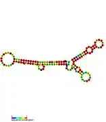 P18:  Secondary structure taken from the Rfam database. Family RF01671