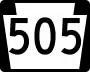 Pennsylvania Route 505 marker