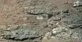 "Goulburn" rock outcrop on Mars - an ancient streambed - viewed by the Curiosity rover (August 17, 2012).