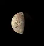 Io, viewed by JunoCamSeveral Volcanos(15 October 2023)