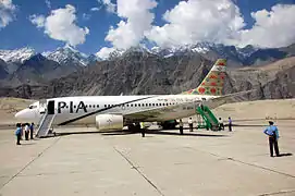 A former PIA Boeing 737-300 at Skardu International Airport