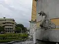 Figure 3: One of the naga fountains at the base of two of the wing structures.