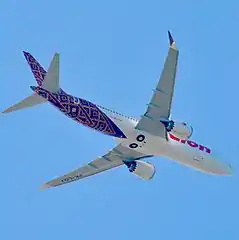 The 737 MAX has larger CFM LEAP engines with chevrons.