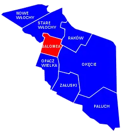 Location of Salomea within the district of Włochy, in accordance to the Municipal Information System.