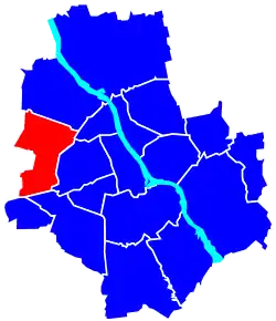 Location of Bemowo within Warsaw