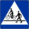 D-6b "pedestrian crossing and cyclist crossing"