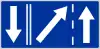 F-16 "end of lane on bidirectional carriageway"(traffic in centre lane must move to right)