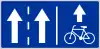 F-19 "lane for designated vehicles"(e.g. for bicycles, on the right)