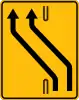 F-21 "traffic redirected on adjacent carriageway"(temporary sign, usually placed during the roadworks)