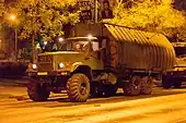 PMP pontoon bridge on KrAZ-255, Hungary