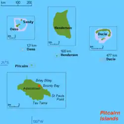 Map of Pitcairn Islands