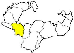 Location of Rajsko within Gmina Oświęcim