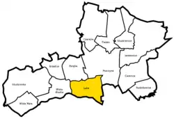 Location of Łąka within Gmina Pszczyna