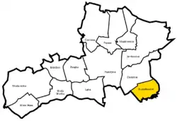 Location of Rudołtowice within Gmina Pszczyna