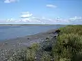 View on the Verdronken Land van Saeftinghe [nl] and the nuclear power plant of Doel