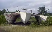 Teignmouth Electron (boat), remains at Cayman Brac, by Packmatt, 2001