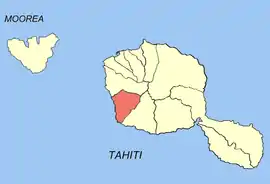 Location of the commune (in red) within the Windward Islands