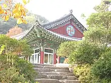 : A temple building at Pagyesa, Palgong Mountain, Daegu, South Korea