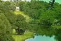 Image 7Painshill Park in Cobham has follies on natural, but landscaped slopes by part of the Mole disguised as ornamental lakes and the Great Cedar thought to be the largest Cedar of Lebanon in Europe.  In the mid-north of the county. (from Portal:Surrey/Selected pictures)