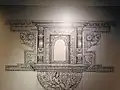 Sketch depicting nepalese style of window with carvings