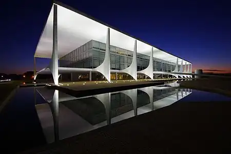 Reflecting pool at night