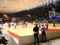 Arena hosting a basketball match