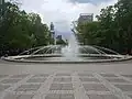 The large fountain in the park's centre.