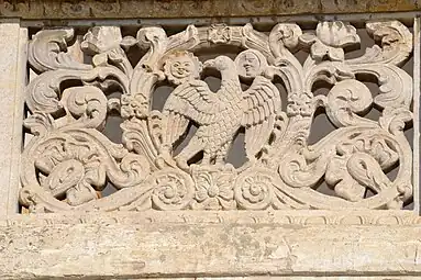 Brâncovenesc grape rinceau of a railing of the Potlogi Palace, Potlogi, Romania, unknown architect or sculptor, 1698