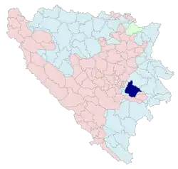 Location of Pale, Bosnia and Herzegovina within Bosnia and Herzegovina