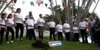 Children of Palestinian ancestry celebrating (Palestinian Day) at the Club Arabe Salvadoreño "Arab-Salvadoran Club"