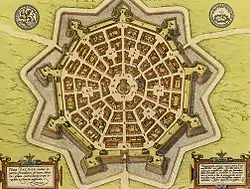 Palmanova star fort in 1593